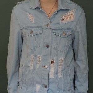 Light Washed ripped jean jacket